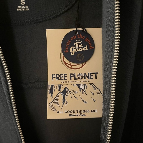 Free Planet Long Sleeve Fleece Zip Up Hoodie, size Small - Picture 4 of 7